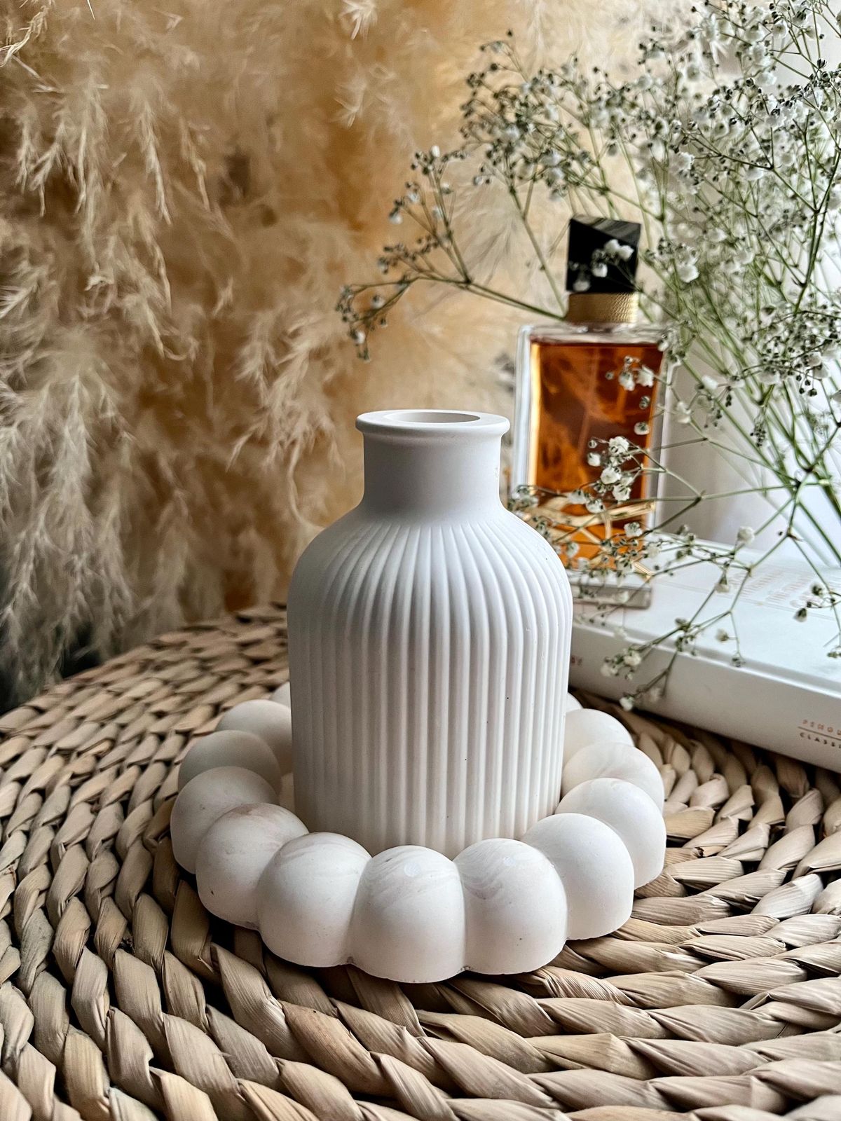 Bubble Tray & Striped Vase Set